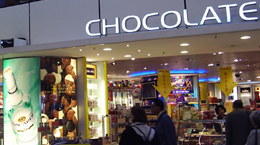 The duty free chocolate shop at Amsterdam's Schiphol Airport. http://www.enjoy-europe.com/23-P1250471.jpg