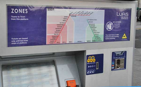 Ticket machine for the Dublin tram lines.