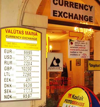 A Kodak store doubles as a currency exchange in Riga, Latvia.