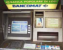 An ATM in Milano, Italy