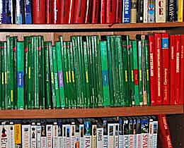 Part of my library of guide books, maps, and dictionaries.