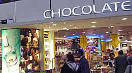 A duty free chocolate shop at Amsterdam's Schiphol Airport.