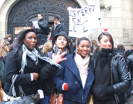 Students on strike in Paris, France.