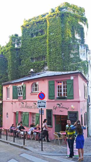 A beautiful little restaurant, La Maison Rose, in the Montmarte district, Paris 18th.