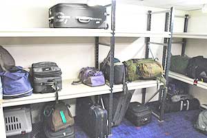 Luggage room on the Stena Line ferry from Fishguard, Wales to Rosslare, Ireland.