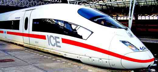 An Inter City Express train just arrived in Amsterdam, The Netherlands.