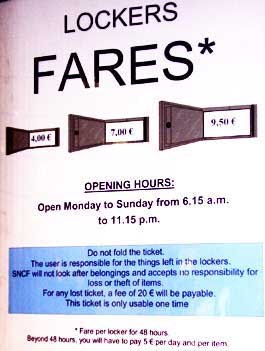 The entrance to the luggage locker area in Gare du Nord, Paris, France.