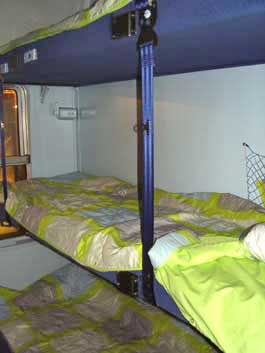 Second class couchette bunks on the Corail from Paris to Hendaye, France.