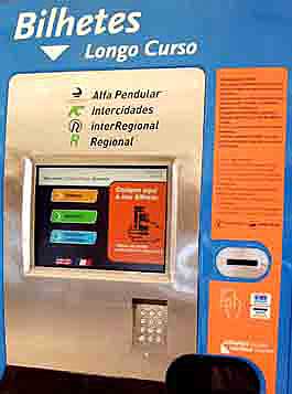 Train ticket machine in Lisbon, Portugal.