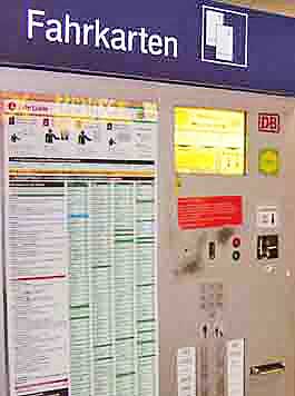 Train ticket machine in Duesseldorf, Germany.