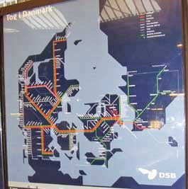 The train rail lines throughout Denmark. http://www.enjoy-europe.com/hte/chap17/p1110114.jpg