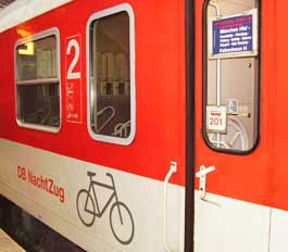 Second class car which accepts bicycles.