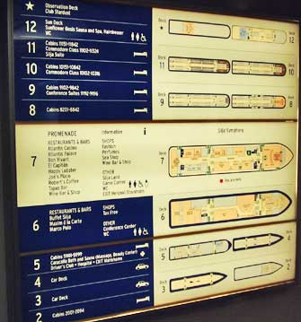Deck arrangement and layout of the Silja Symphony, sailing from Stockholm, Sweden to Helsinki, Finland.