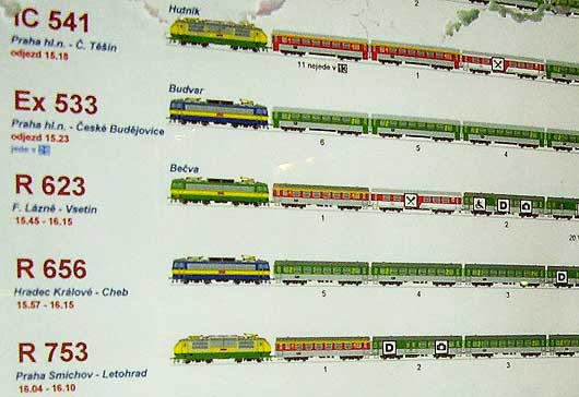 A train composition board at Prague, Czech Republik. http://www.enjoy-europe.com/hte/chap17/p1210246.jpg