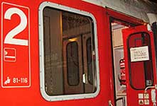 Typical train car door.