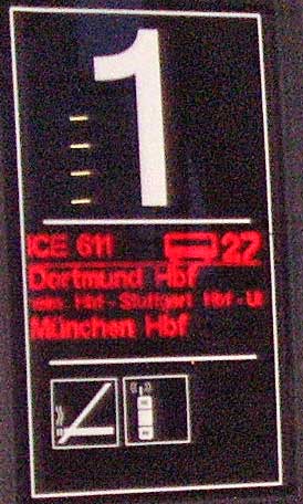 Here is the detail of the German ICE train sign.