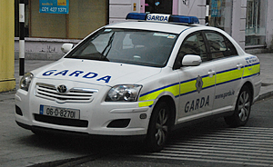 Police are known as garda in Ireland. http://www.enjoy-europe.com/hte/chap18/Chap18images/0466Garda.jpg