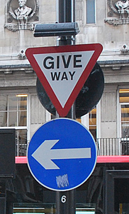 A yield sign in London, England. http://www.enjoy-europe.com/hte/chap18/Chap18images/10662GiveWay.jpg