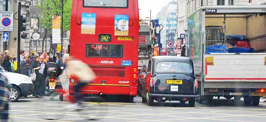 Typical London traffic jam.