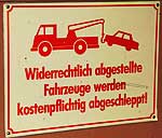 A tow away sign in Vienna, Austria.