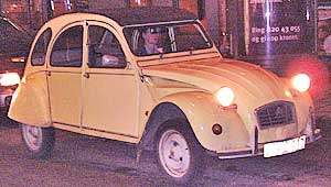 A 2-CV tin can on the street in Copenhagen, Denmark.