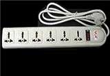 Universal Outlet Surge Protector Power Strip for AC 220V/240V Countries. Max Load 13A 250V 50/60HZ - 450 Joules. CE Certified