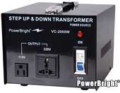 Power Bright VC2000W Voltage Transformer 2000 Watt Step Up/Down 110-220 Volt