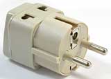 Grounded Universal 2 in 1 Schuko Plug Adapter Type E/F for Germany, France, Europe