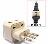CVID BA-12 Grounded Universal 110-240 Volts Italian Travel Plug Adapter (Type L) Italy