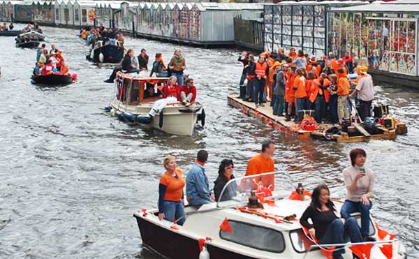 One Step Into The Canal, Queen's Day, Amsterdam